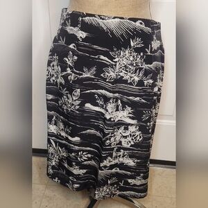 Josephine Chaus Black and White Patterned Pencil Skirt Size 12 (W-31" & L-24")